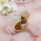 18 Kt Gold Plated druzy stone big ring Semi Precious stone