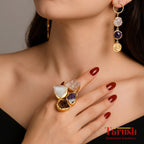 18 Kt Gold Plated druzy stone big ring Semi Precious stone