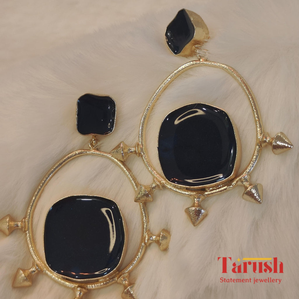 18 Kt Gold Plated blue rodie earring Semi Precious stone
