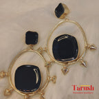 18 Kt Gold Plated blue rodie earring Semi Precious stone