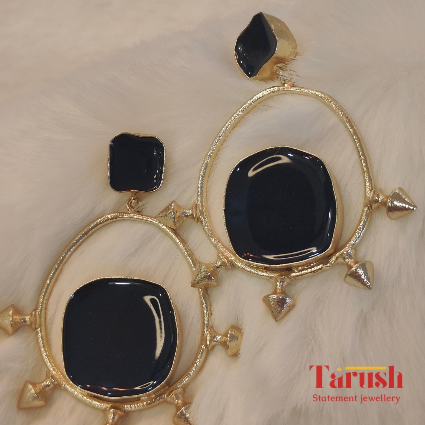 18 Kt Gold Plated blue rodie earring Semi Precious stone