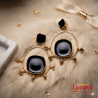 18 Kt Gold Plated blue rodie earring Semi Precious stone
