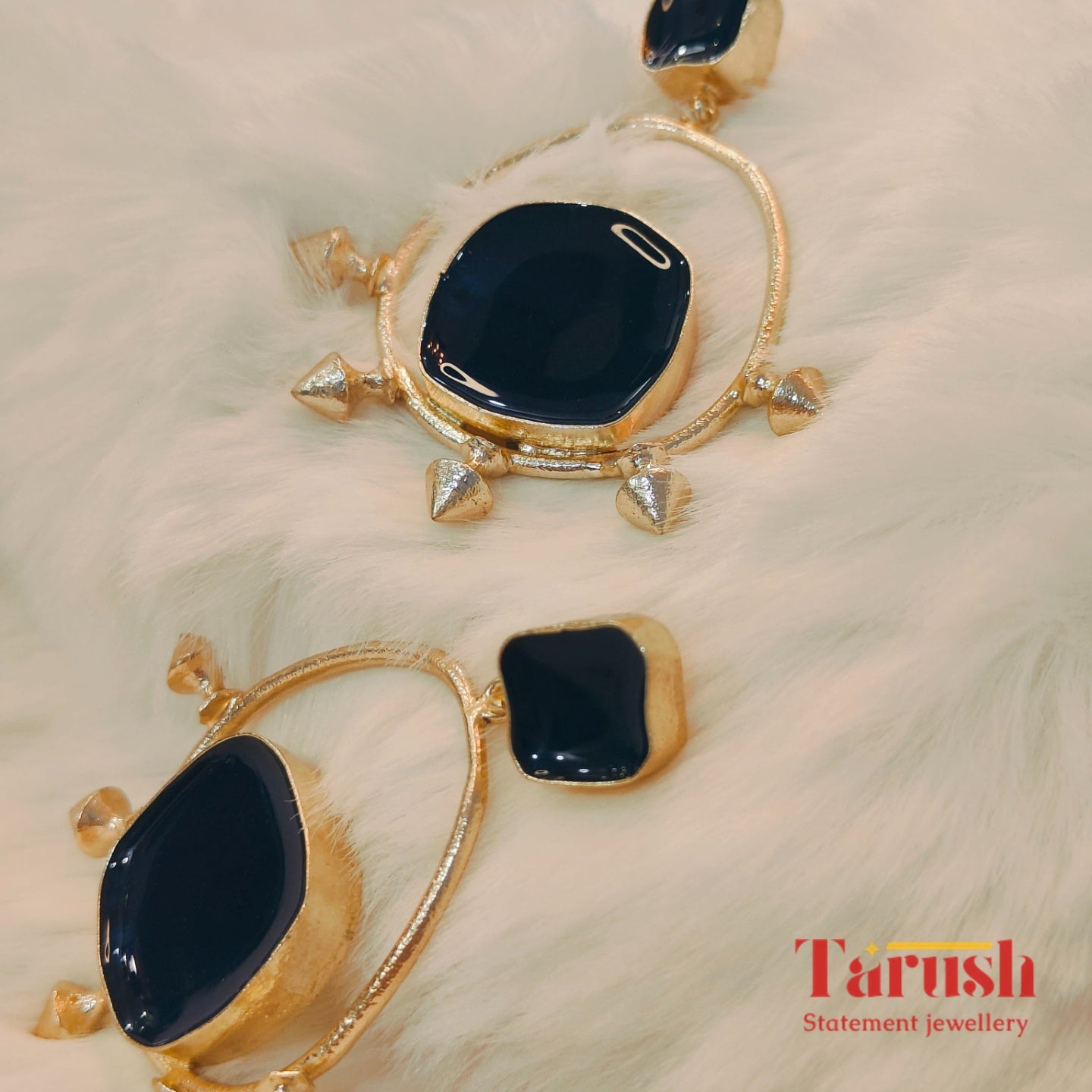 18 Kt Gold Plated blue rodie earring Semi Precious stone