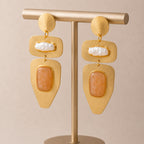 Desert Pearl Earrings - 18 Kt Gold Pated - Decorated with Precious stones to get that elegant look - Perfect for all occasions
