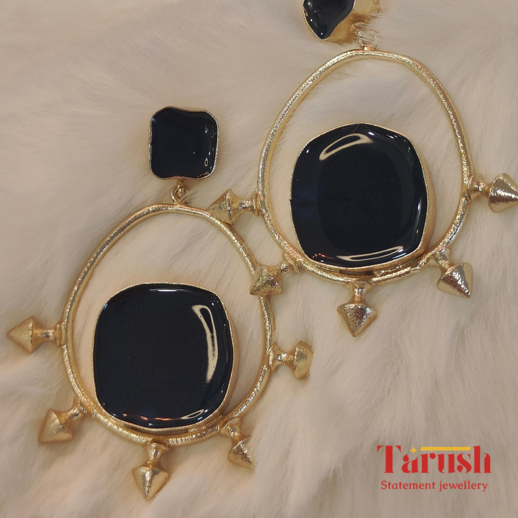 18 Kt Gold Plated blue rodie earring Semi Precious stone