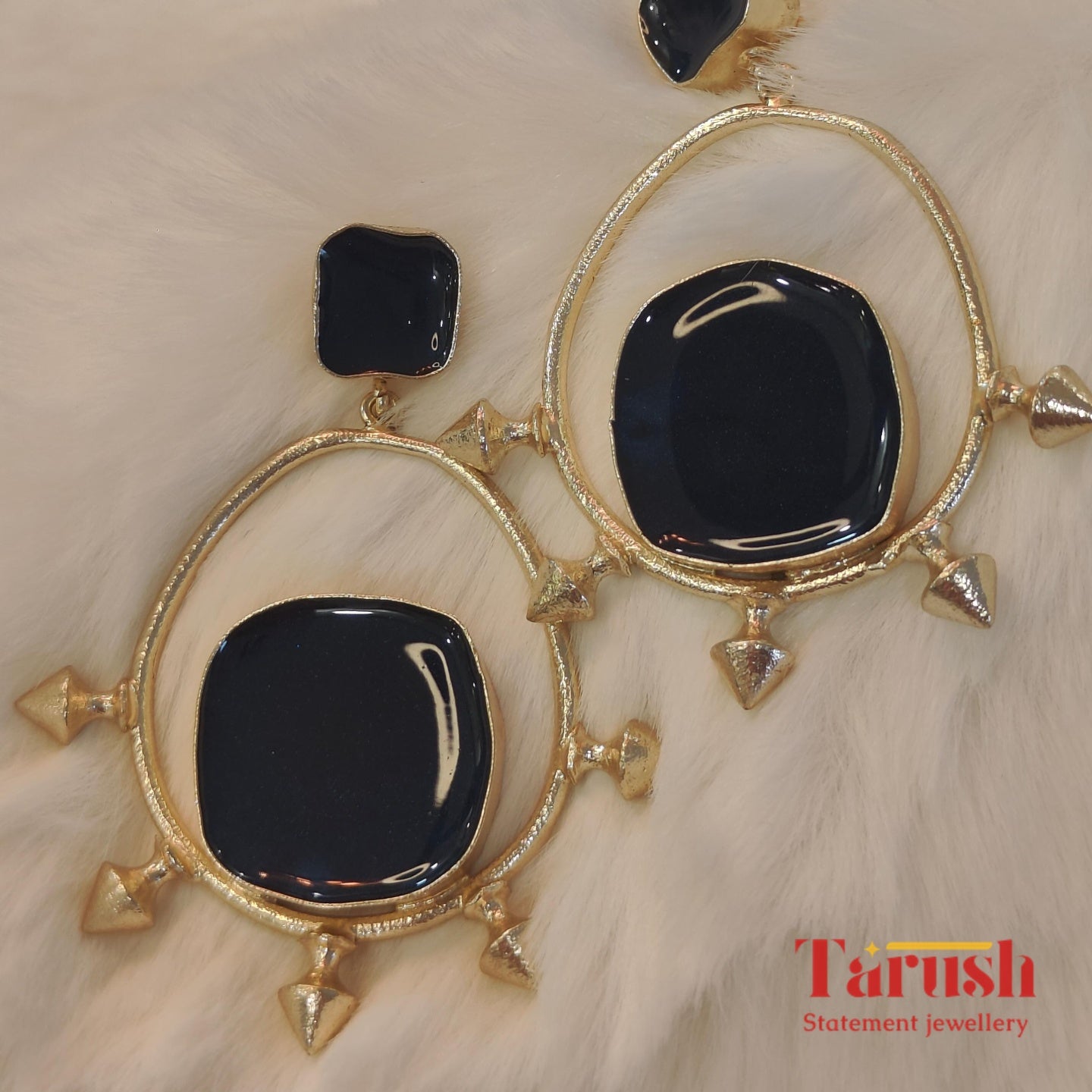 18 Kt Gold Plated blue rodie earring Semi Precious stone