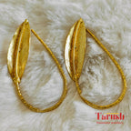 18 Kt Gold Plate Brass Statement Leaf Earrings - Perfect For all Your Parties