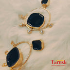 18 Kt Gold Plated blue rodie earring Semi Precious stone