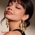 18 Kt Gold Plated Dangling Gold Blades Earrings - Perfect For All Your Occasions
