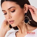 18 Kt Gold Plated blue rodie earring Semi Precious stone