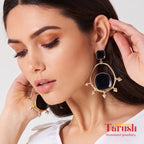 18 Kt Gold Plated blue rodie earring Semi Precious stone