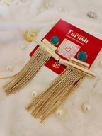 18 Kt Gold Plated Turquoise earring with dangler Semi Precious stone