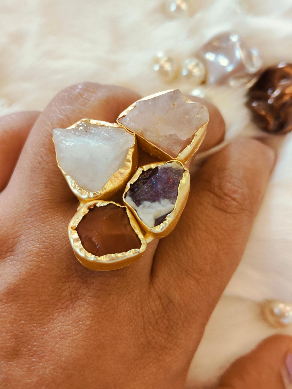 druzy stone big ring