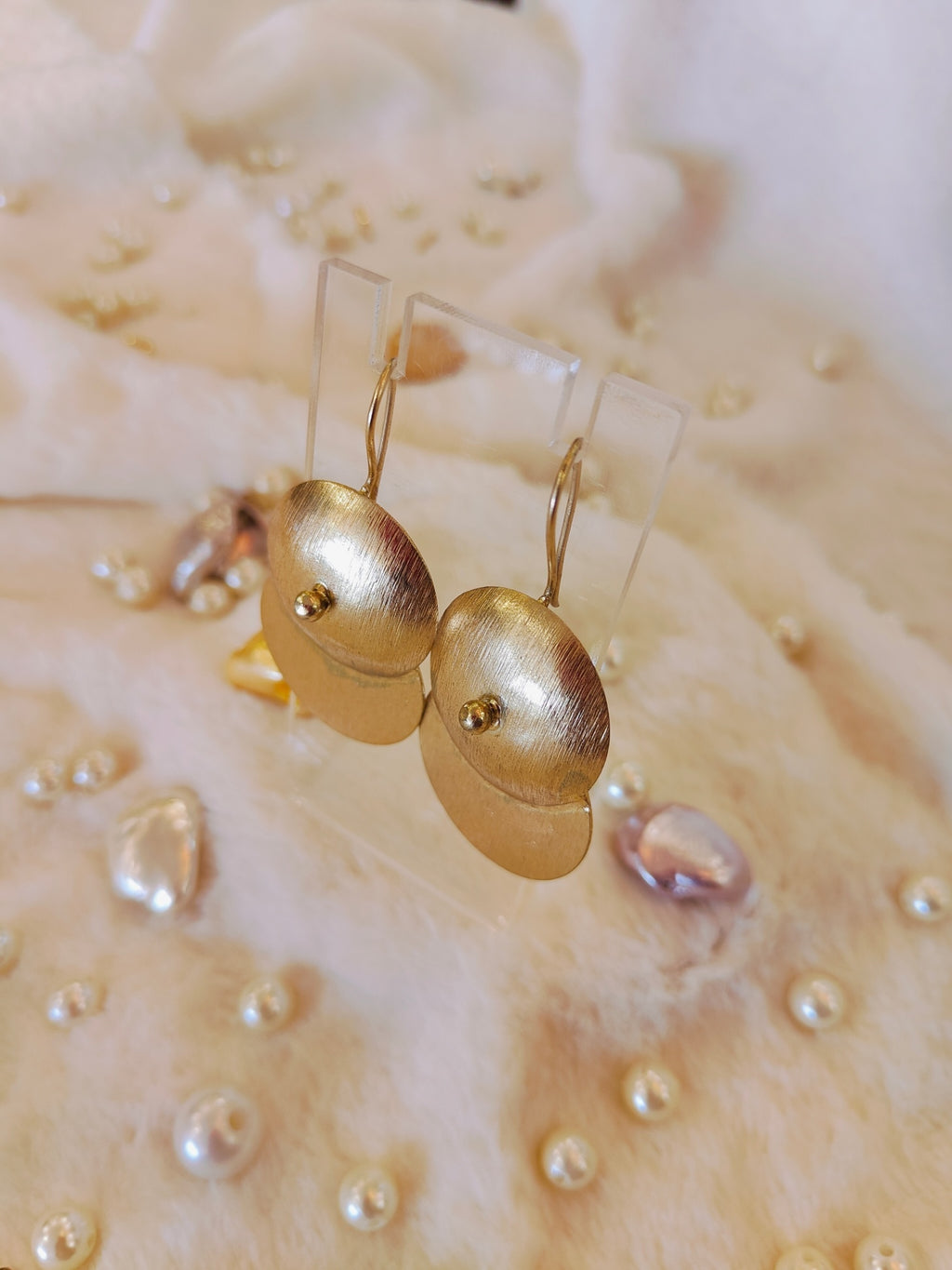 18 Kt Gold Plated hook earring Semi Precious stone