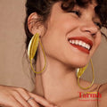 18 Kt Gold Plate Brass Statement Leaf Earrings - Perfect For all Your Parties