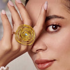 18 Kt Gold Plated round gold circular ring