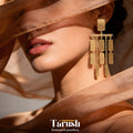Dangling Blades Earring - 18 Kt Gold Plated Dangling Gold Blades Brass Earrings - Perfect For All Your Occasions