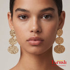 18 Kt Gold Plated gold three layer dangler Semi Precious stone