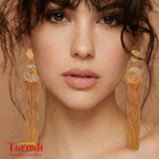 18 Kt Gold Plated Gold dangler earring