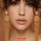 18 Kt Gold Plated Gold dangler earring