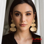 18 Kt Gold Plated gold three layer dangler Semi Precious stone