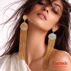 18 Kt Gold Plated Gold dangler earring
