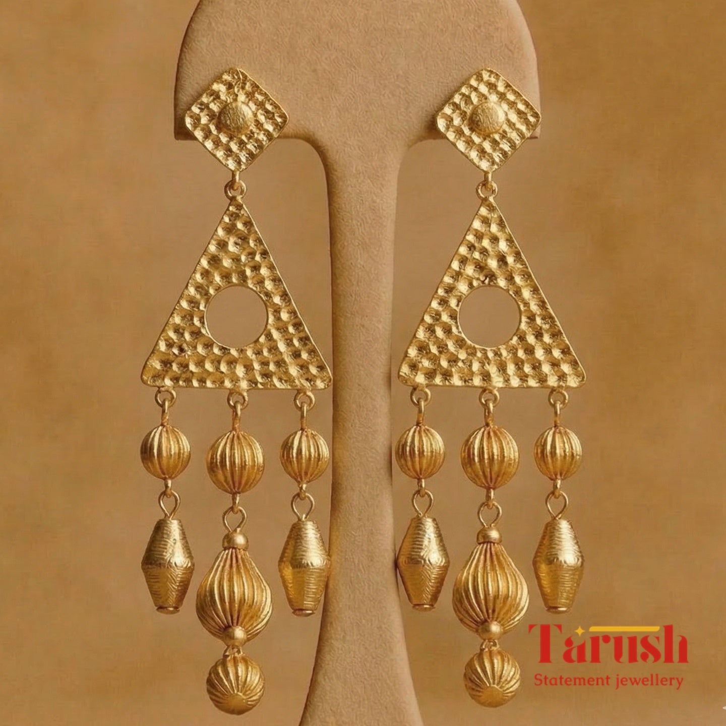 18 Kt Gold Plated Beaded Jhumka Earrings - Perfect for Your Traditional Outfits