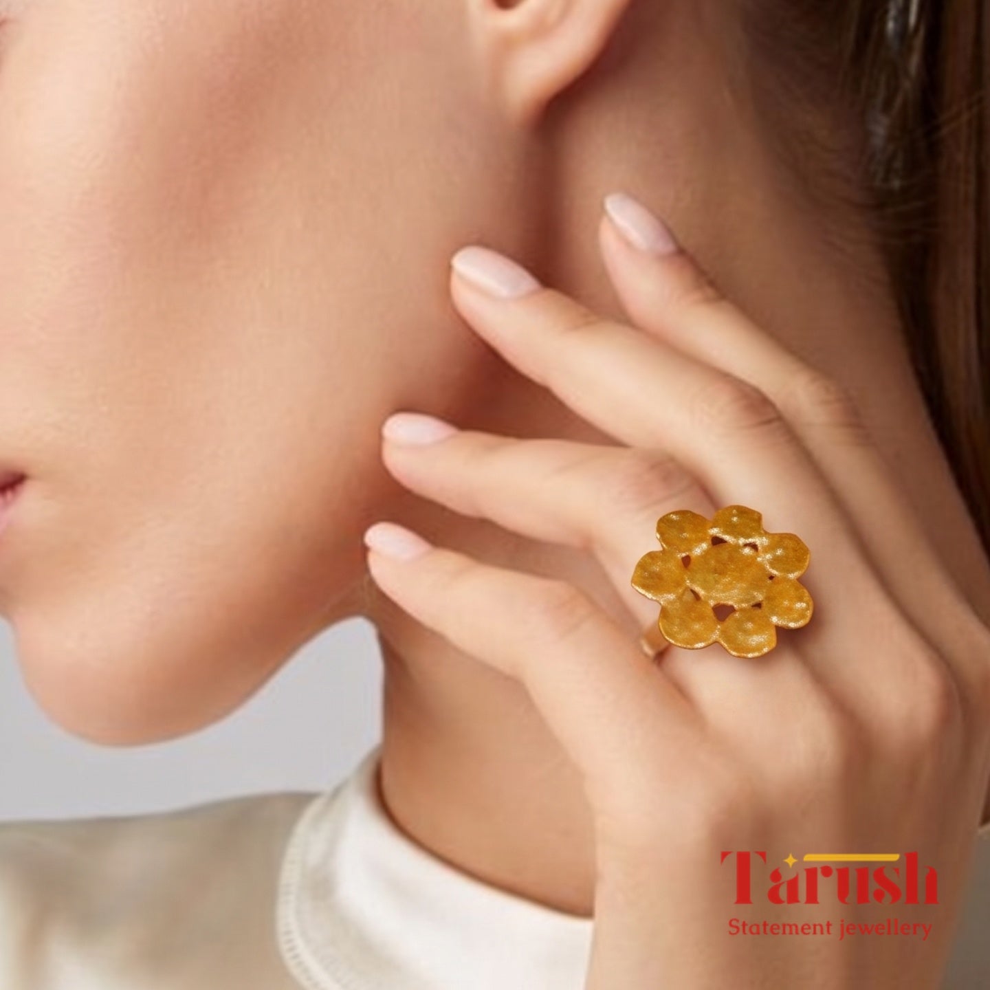 18 Kt Gold Plated round gold ring