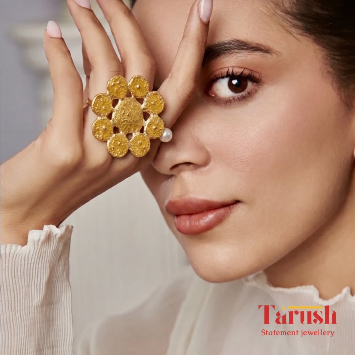 18 Kt Gold Plated round gold ring