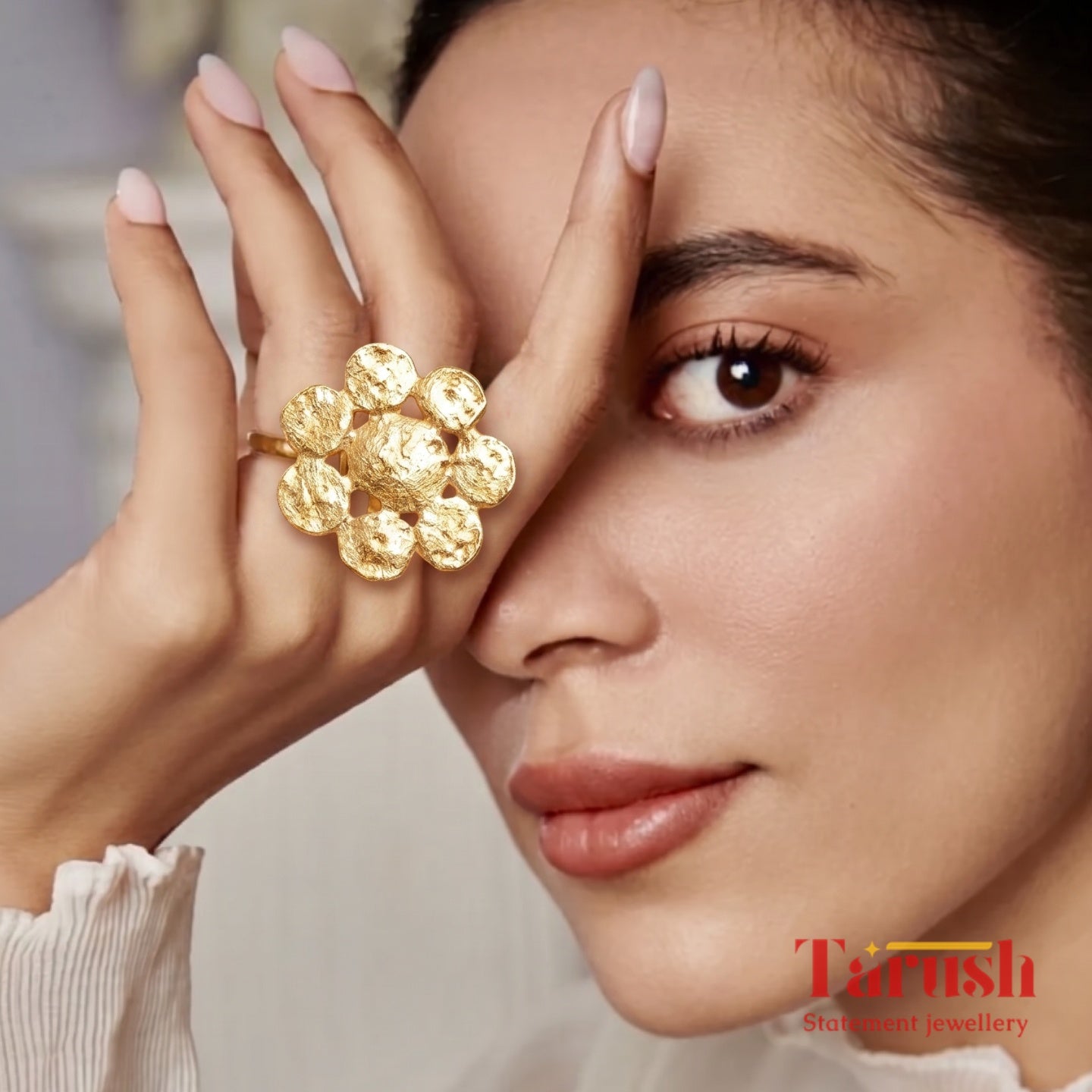 18 Kt Gold Plated round gold ring