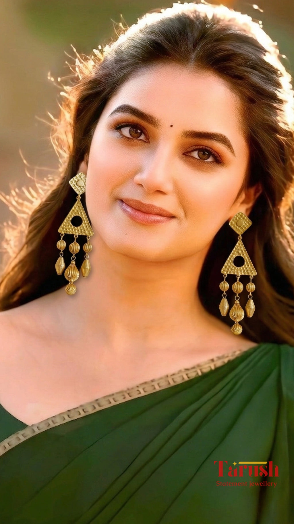 18 Kt Gold Plated Beaded Jhumka Earrings - Perfect for Your Traditional Outfits