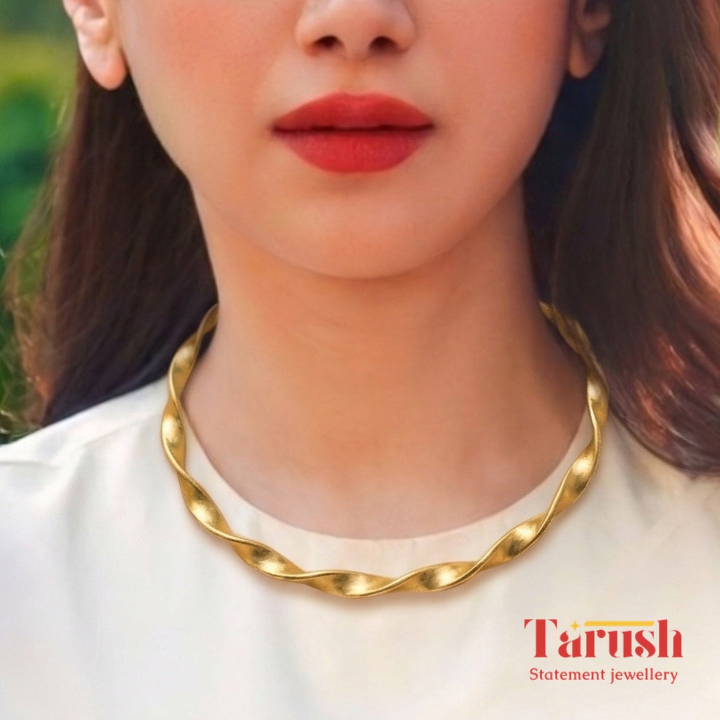 18 kt gold plated Hasli - Golden Spiral Hasli - Look Elegant with Tarush Hasli