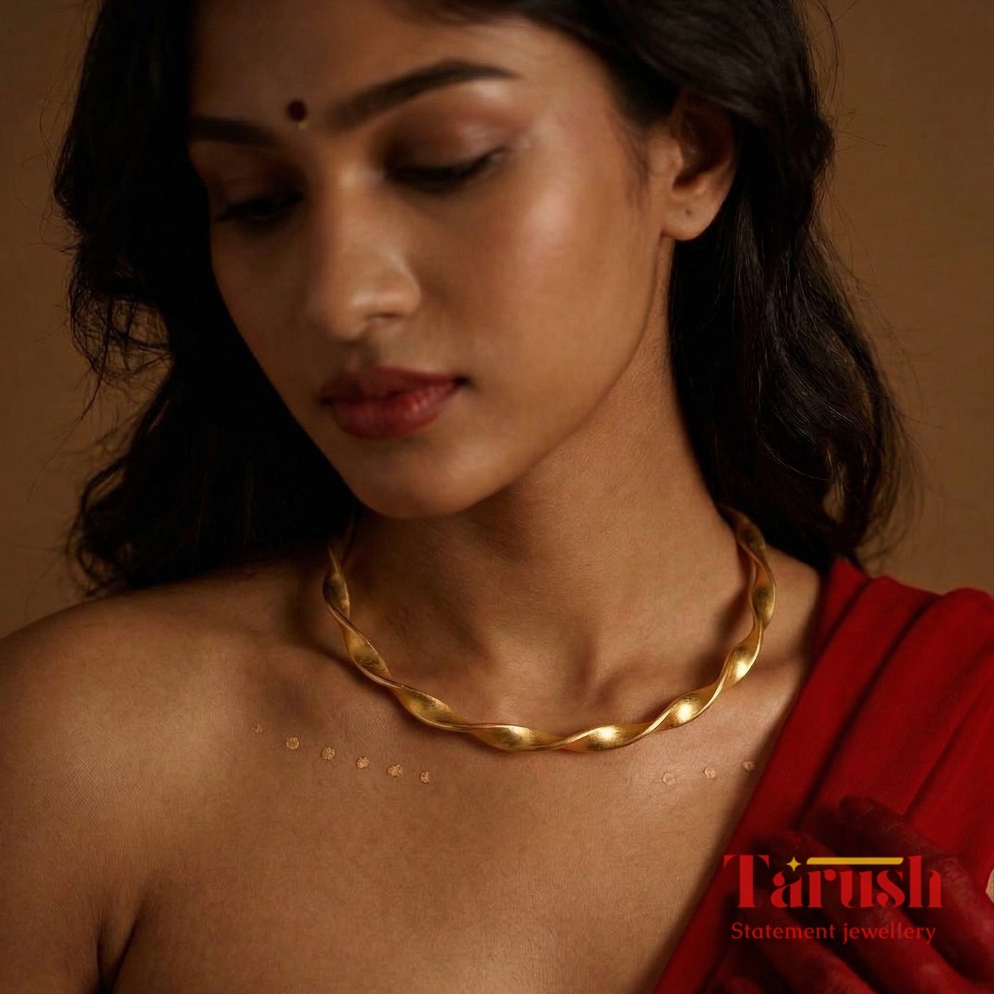 18 kt gold plated Hasli - Golden Spiral Hasli - Look Elegant with Tarush Hasli