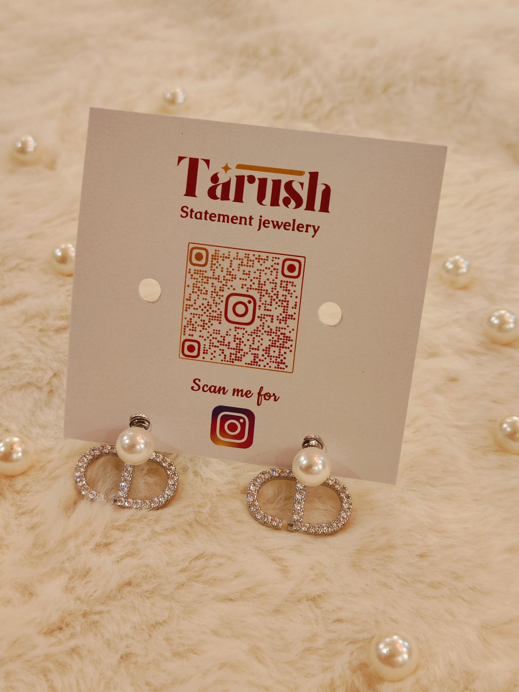 Pearl small zircon earring