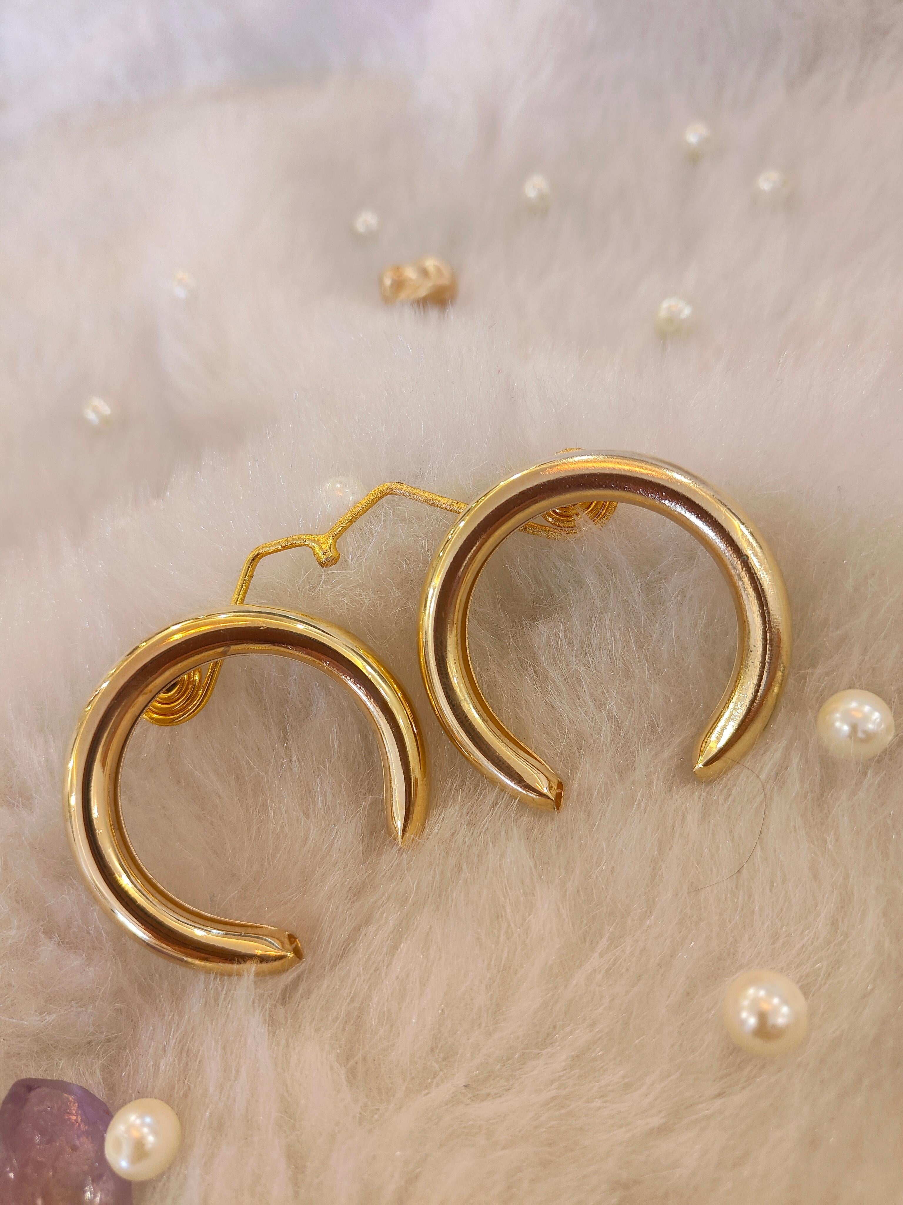 18 Kt Gold Plated bull earrings Semi Precious stone