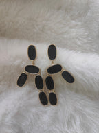 18 Kt Gold Plated Brass - Black A Symmetrical Earring - Perfect for Your Paries