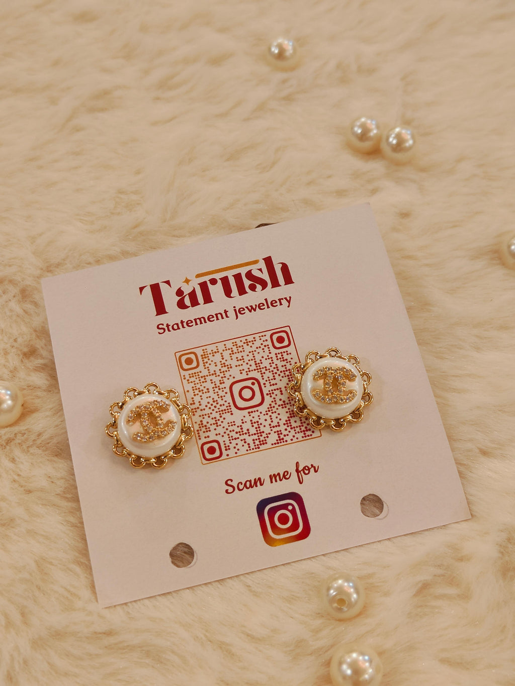 White small stud earring