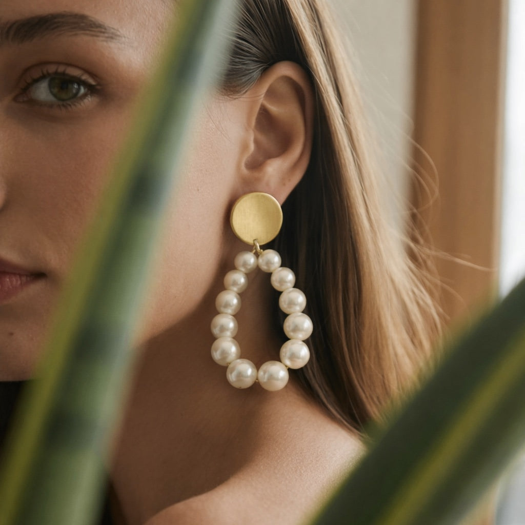 pearl earring Pearl , white