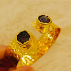 18 Kt Gold Plated Natural Stone Open Cuff Kada for Women - Anti Tarnish Perfect for every day wearw