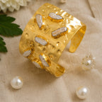 Celestial Crystal Cuff - 18 Kt Gold Pated - Decorated with Precious Stones - Perfect for all occasions - Adjustable and anti tarnish