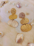 18 Kt Gold Plated gold three layer dangler Semi Precious stone