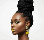 18 Kt Gold Plated neon green earring Semi Precious stone