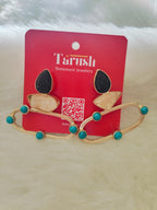 18 Kt Gold Plated druzy stone,Turquoise stone earring, A Semi Precious stone