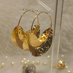18 Kt Gold Plated hoops gold Semi Precious stone
