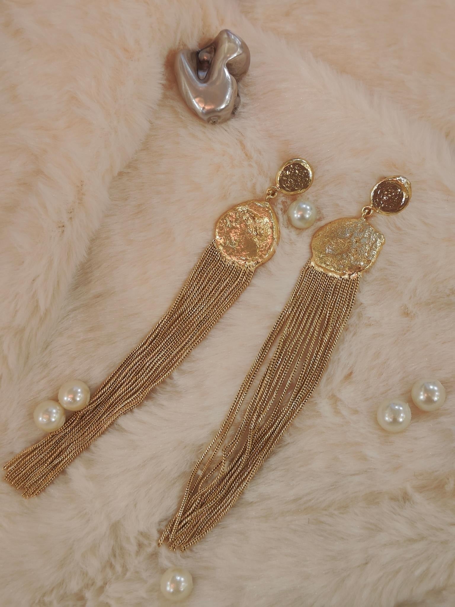 18 Kt Gold Plated Gold dangler earring