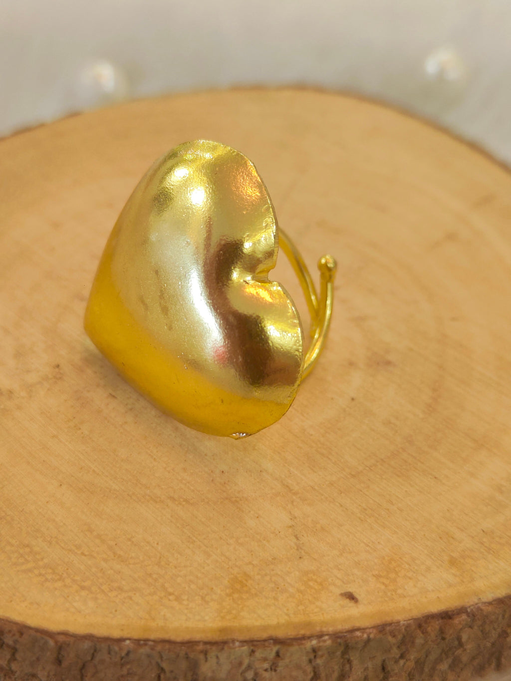 18 Kt Gold Plated Heart ring Semi Precious stone