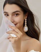 Pearl earings with pearl ring