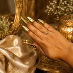 Nails Adjustable Ring made of Brass for that bold look - 10 pc in one set (for 2 hands) 18 Kt Gold Plated Star Shield Fingertip Ring Set for Women