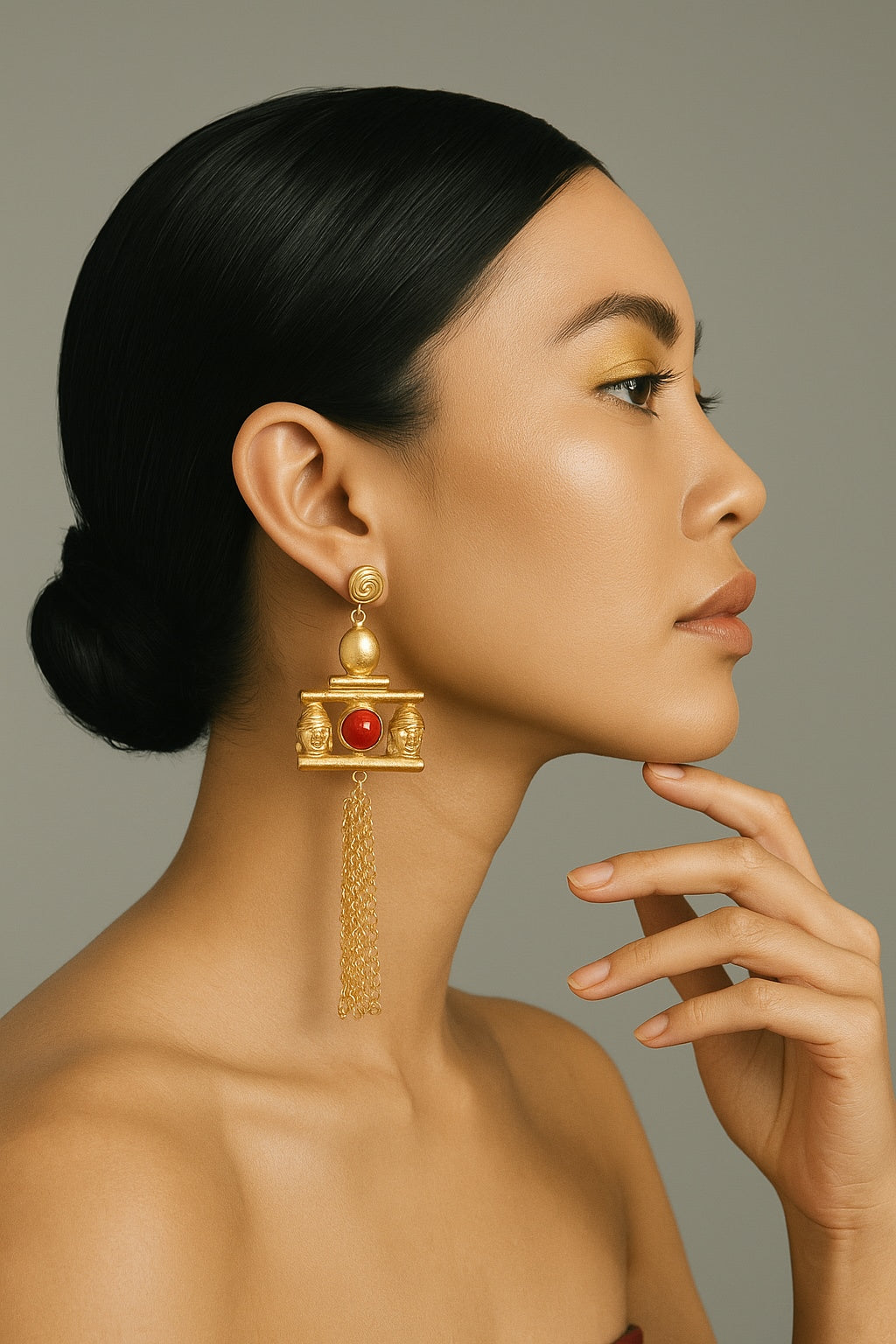Buddha red earring