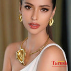 18 Kt Gold Plated Gold Hasli Necklace and earring set - Make a statement the moment you walk in